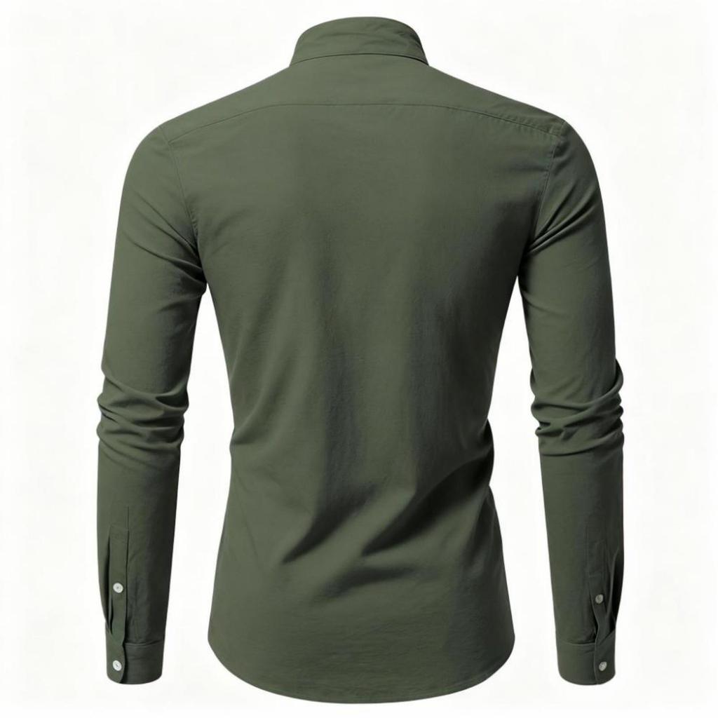 Herren Casual Einfarbig Stehkragen Knopf Strickjacke Herren Casual Langarm Baumwollhemd