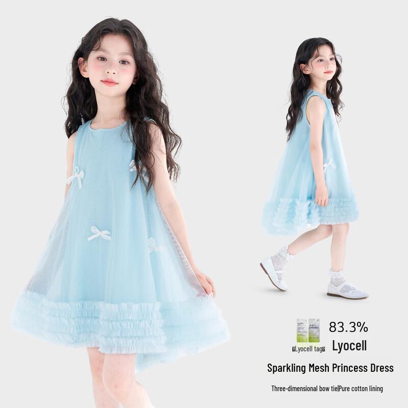 Girls  Sweet Bow Sleeveless Princess Dress 150