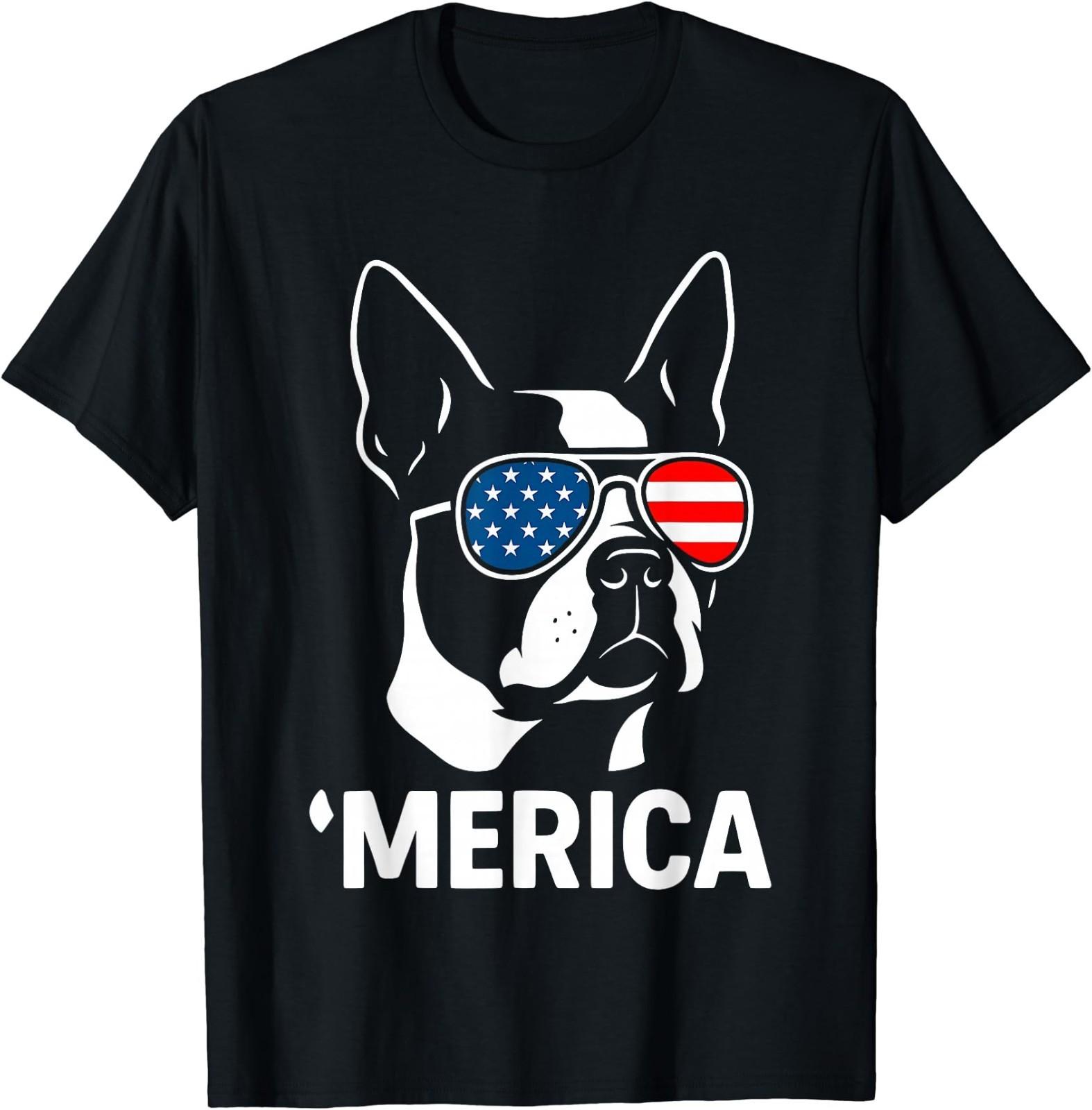Merica Boston Terrier T-Shirt S разноцветный