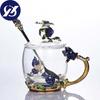 Heat Resistant Glass Cup  Rose Enamel Coffee Cup Mug Flower Tea Glass Alloy Handgrip Cup