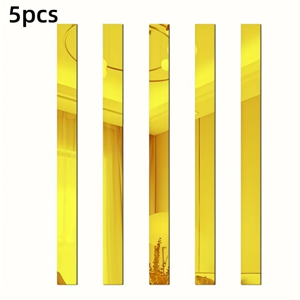 5PCS 1mx2cm Strip Mirror Wall Sticker Acrylic Self-adhesive Waist Line for Living Room TV Background Beautiful Seam Decorative S