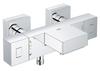 Mitigeur Thermostatique Bain/douche Mural Grotherm Cube - GROHE - 34508000 - Chromé - Economie D'eau - 2 Trous