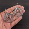 Natural Morganite Gemstone 925 Sterling Silver Handcrafted Jewelry Earrings2.44" EE-70-1