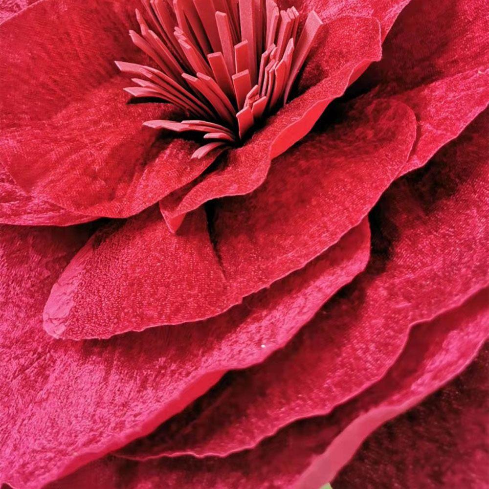 Giant Simulation Velvet Peony Flowers Red Rose Flower Head New Artificial Fake Flower