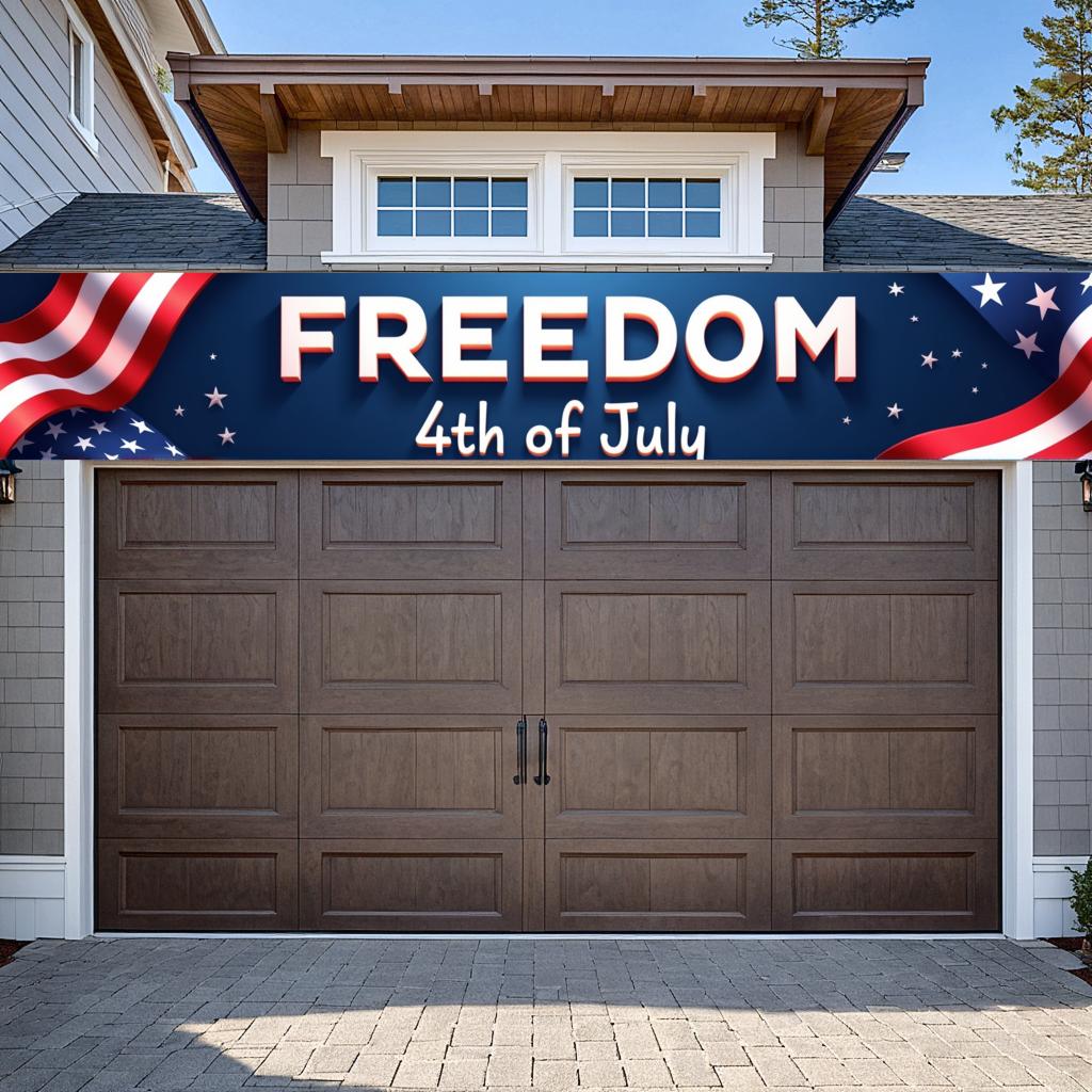 Outdoor Indoor Use Independence Day Banner Vibrant Colors 4th of July Banner Eye-Catching Weather Resistant
