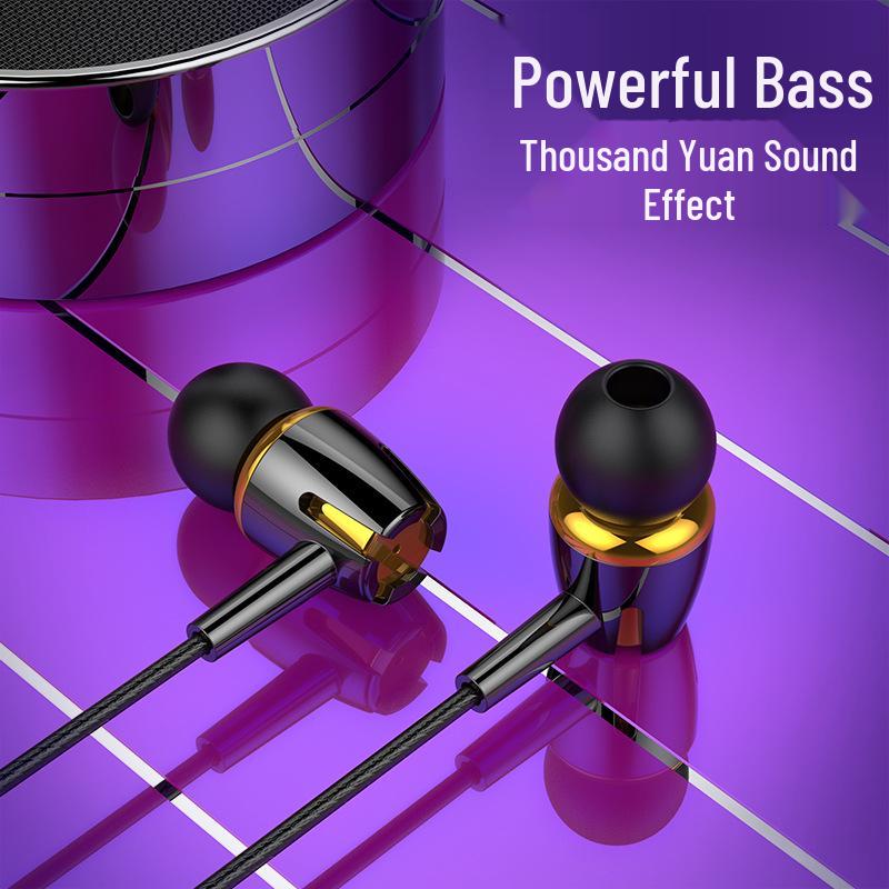 Luminous In-Ear Earphones with Extra Bass & Mic, Compatible with Vivo & Oppo Phones
