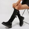 2024 Vintage Winter Women Trend Outdoor Comfortable Shoes Slip on Modern Elegant Thick Heel Long Boots Shoes for Women