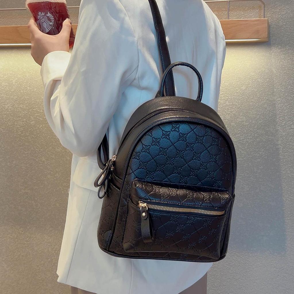 2025 Autumn/Winter Women's Fashion PU Embossed Trendy Backpack
