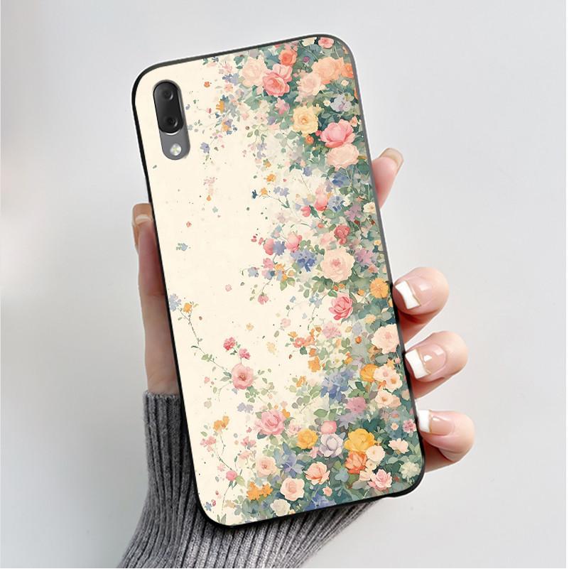 Hülle Für Sony Xperia L3 L 3 L3312 L4312 L4332 Handyhülle Luxus Mode Schmetterling Blumen Schwarzes Silikon Weiche Rückseite Abdeckung
