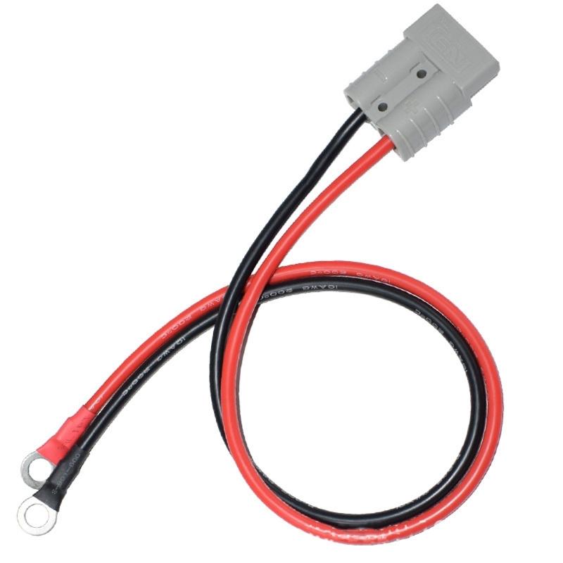 30/50/100cm Heavy Duty 50A ADS Connector Cable with O Terminal , 10AWG Solar Extension Cord Line for Car Boats
