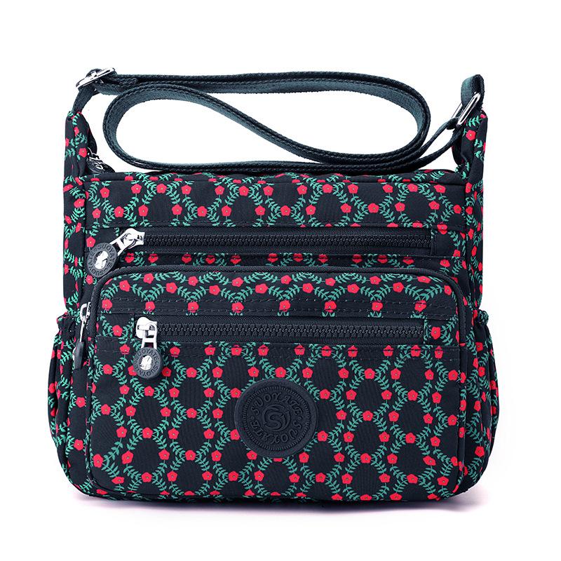 Casual and Lightweight Printed Nylon Medium Mother Bag Women's Bag, New Nylon Women's Shoulder Messenger Bag Cloth Bag Bag