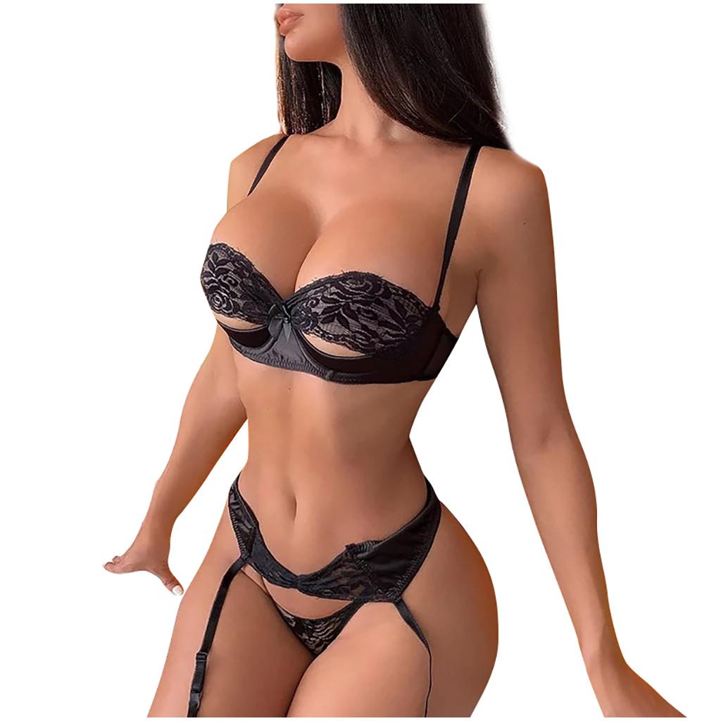 Sexy Lace Underwear Wireless G-String Thong Garter Underpant Sleepwear Lingerie