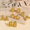 Gold Edelstahl Blase 26 Buchstaben Ohrstecker Einfache Dicke Ohrstecker