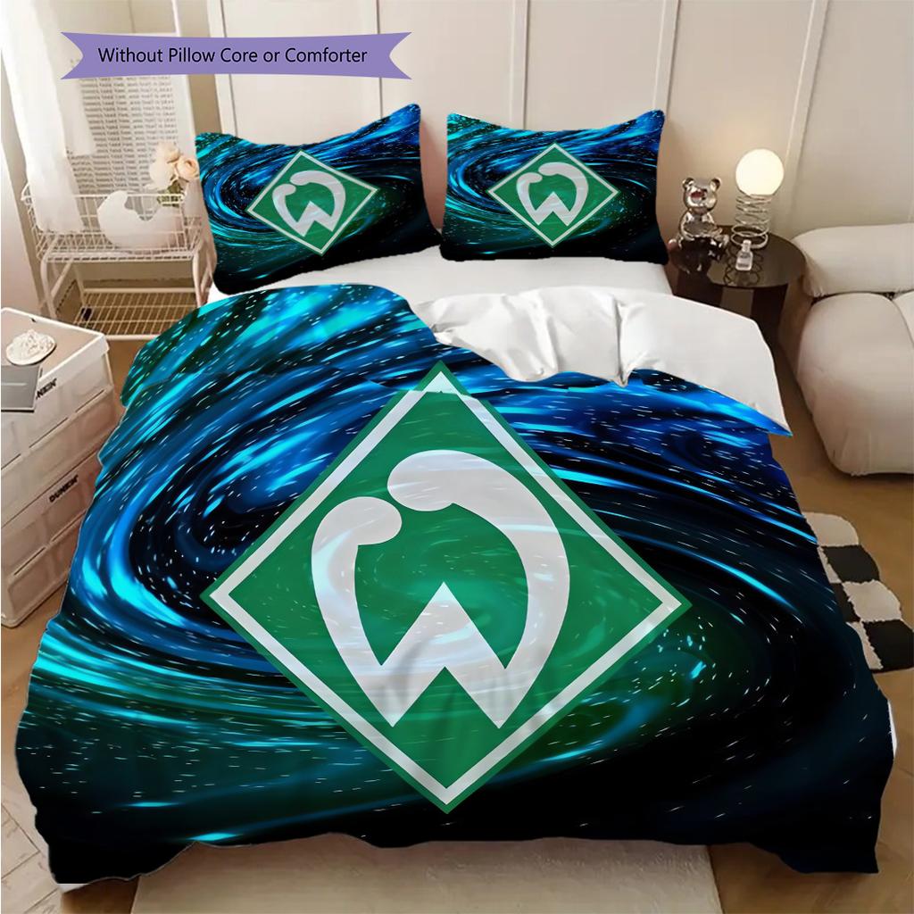 SV Werder Bremen Patroon Beddengoed Dekbed Set Dekbedovertrek Kussensloop Huisdecoratie Verjaardagscadeau (1 dekbedovertrek + 2 kussenslopen, zonder binnenkussen)