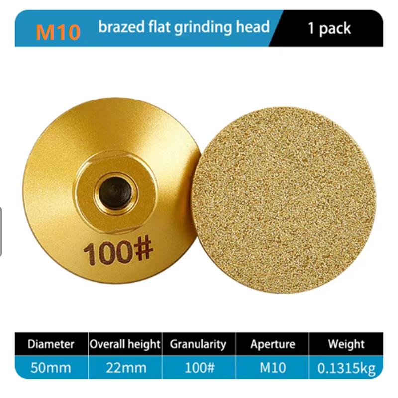 M10 Diamond Brazed Flat Grinding Head Marble Stone Countertop Trimming Rough Polishing Disc Angle Grinder Abrasive Pad