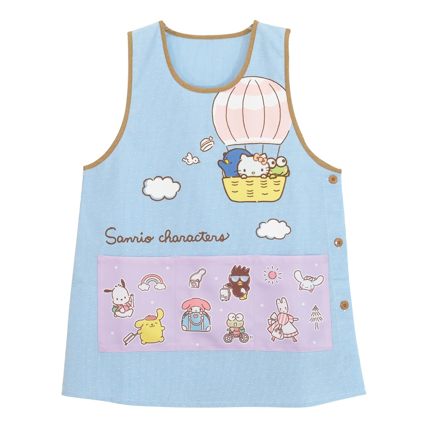 

Фартук с персонажами Sanrio, аппликация на боковую пуговицу для воспитателя детского сада 45340 [Nishiki] для женщин