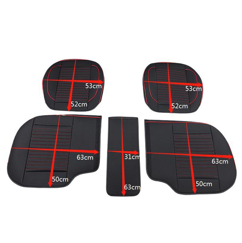 GM Full Surround Non-Slip Wear-Resistant Car Seat Cushion Set - Breathable Nappa Leather, All-Season, Three-Piece