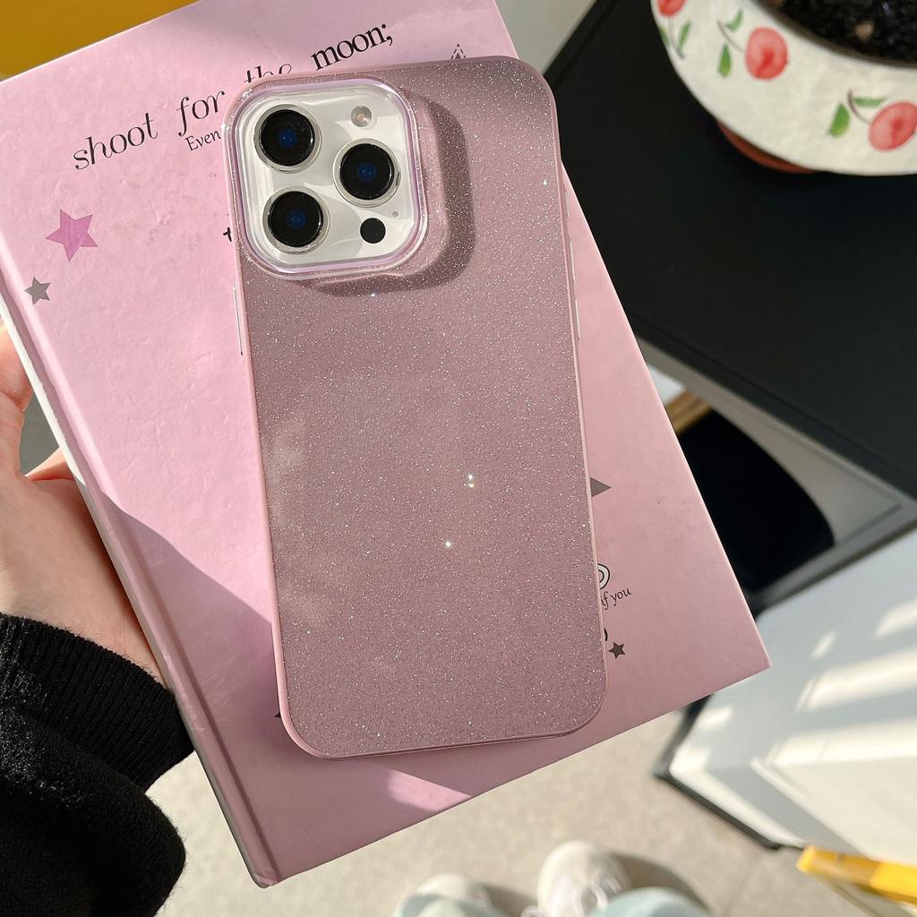 Ins Light Luxury Glitter Suitable for iPhone 16 Pro Max Apple 17 Phone Case 15/14 Simple Solid Color Soft Case
