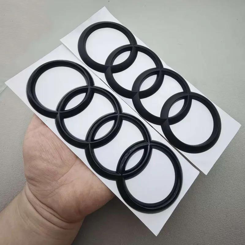 1PCS 192mm 4 Rings ABS Chrome Black Car Trunk Badge Logo Decal Emblem Sticker Accessories For hot A1 A3 A5 A4 S3 S4 TT RS3 RS5