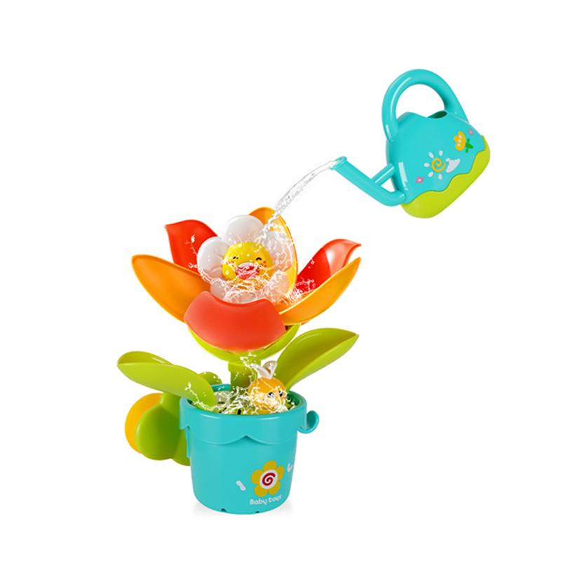 Baby Bath Toy Play Water In Crab Flower Shape Interactive Waterwheel Fun In Shower Bathtub with Suction Cup In Kid Children Gift