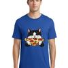 Cateatingpizza3 Unisexs Graphic Tee 100 Cotton Casual Summer Wear
