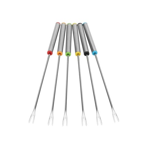Yosoo Fondue Forks, Fondue & Fountain Forks, Set of 6, Long Picks for Cheese Fondue, Stainless Steel, Safe, Corrosion-Resistant, Durable