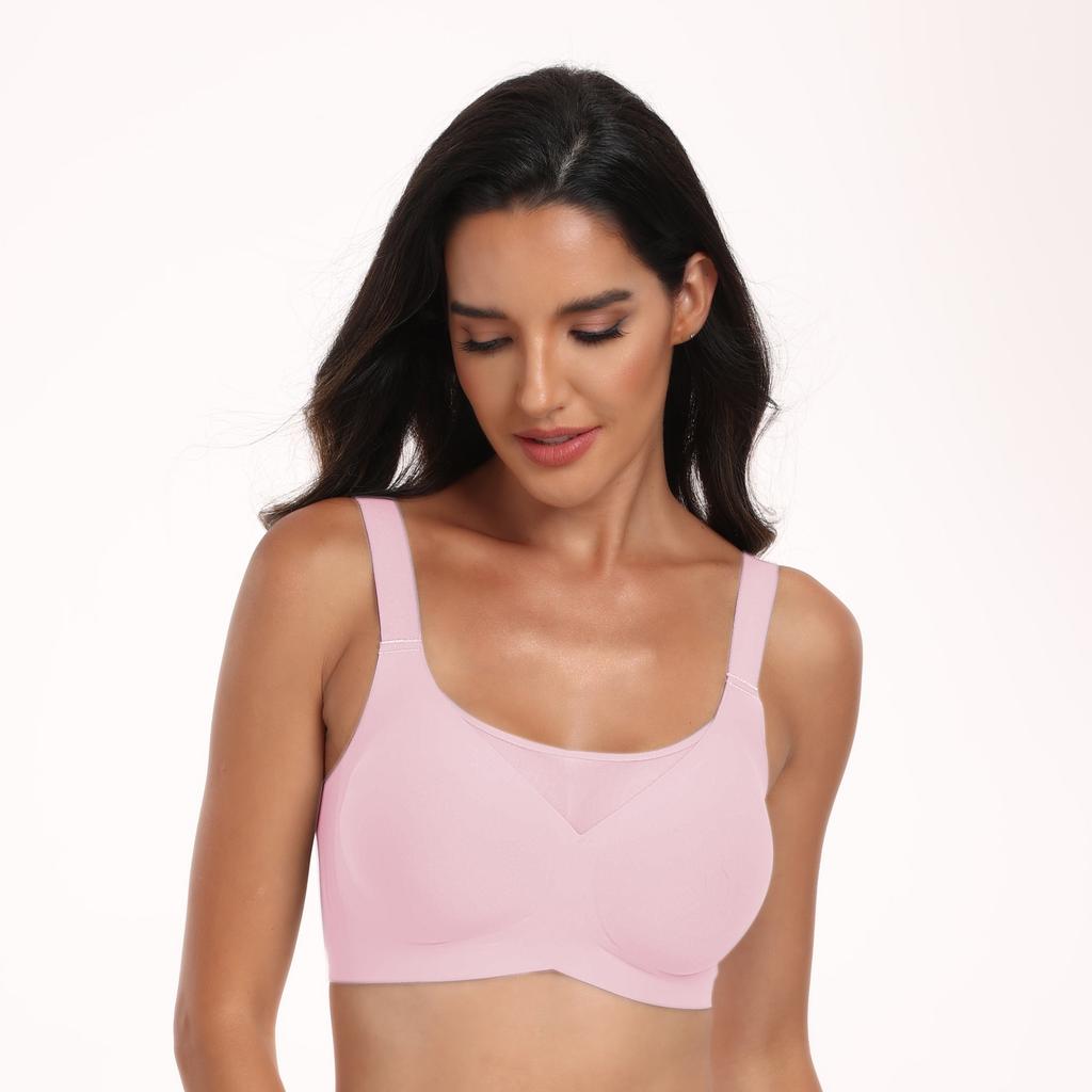 Hot-selling large-size seamless jelly rimless underwear anti-sagging breast bra