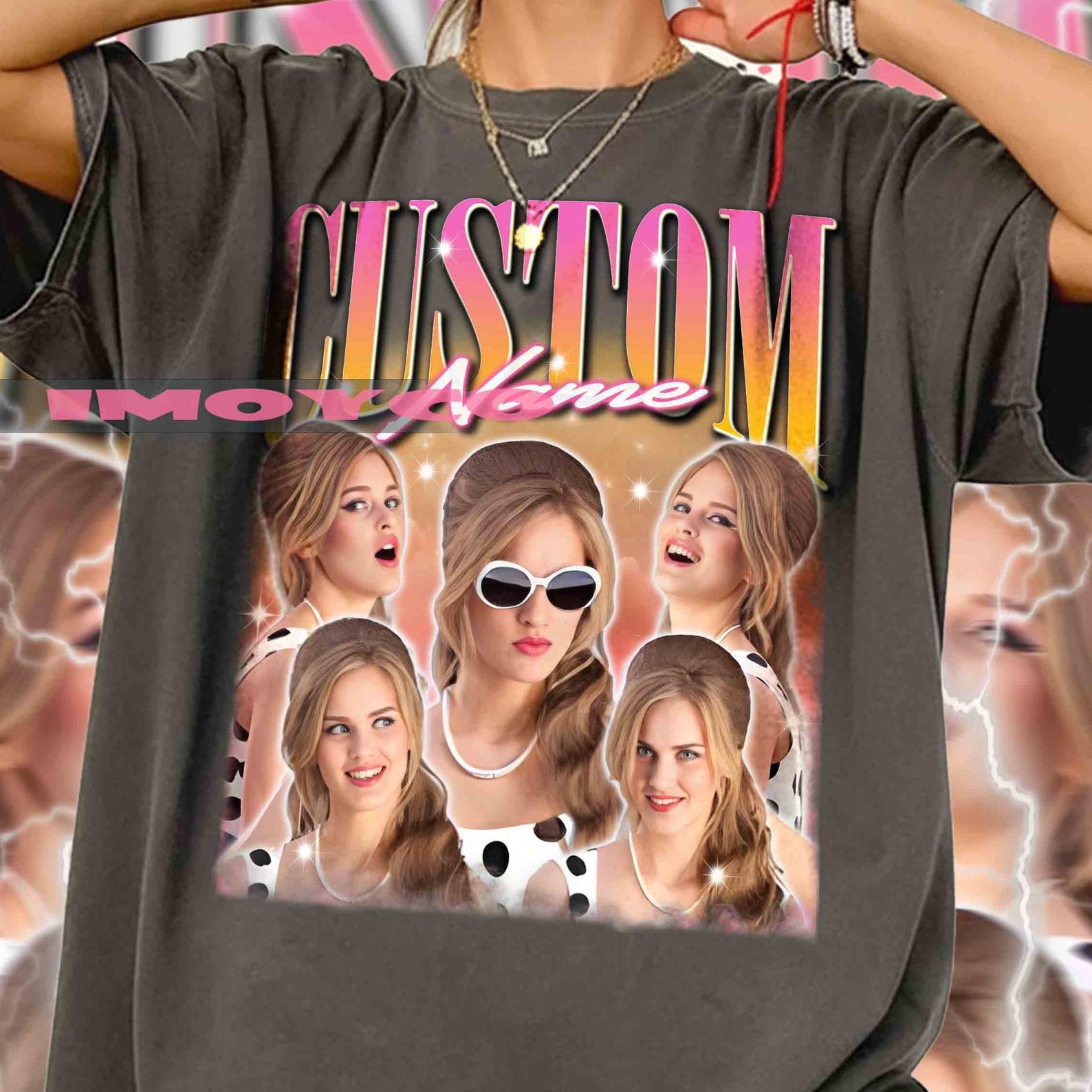 Retro Custom Bootleg Rap Tee, Custom bootleg shirt, Custom Photo TShirt, Halloween Gift tees, Custom your own bootleg Comfort Colors T-shirt S