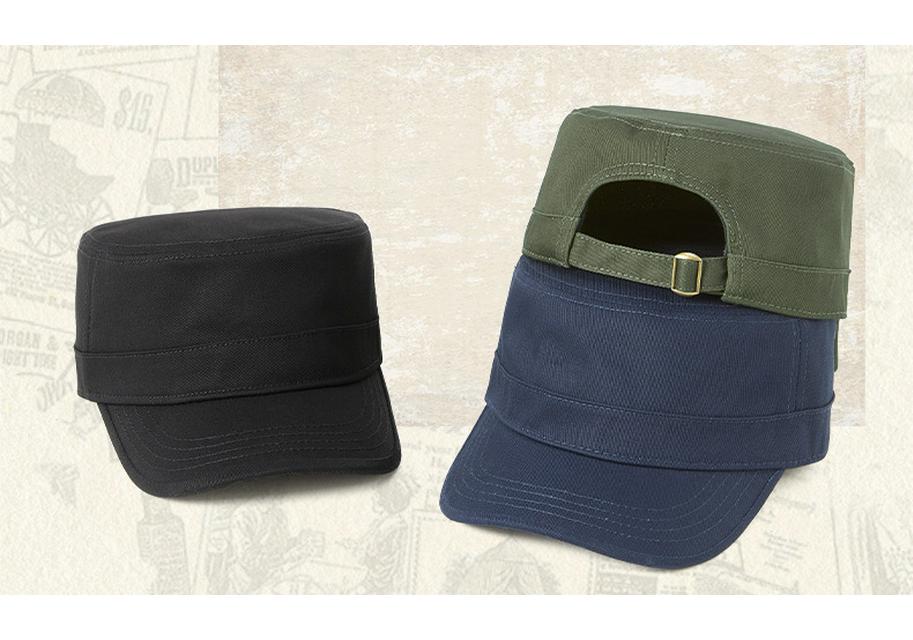 Cappello Piatto da Uomo Taglia Forte in Cotone - Berretto Militare Stile Coreano per Anziani, Versatile Protezione Solare da Esterno.