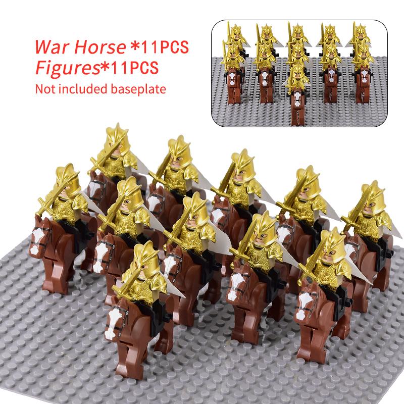 MOC Thrones Golden Armor Warrior Guard Jaime Lannister Barristan Selmy Meryn Trant Building Blocks Mini Action Figure Toys