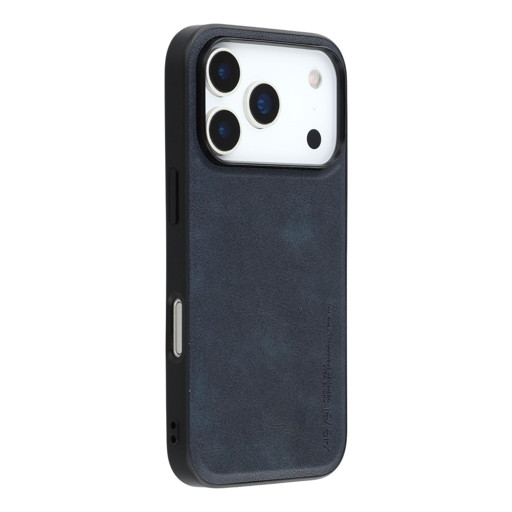

X-LEVEL Bojue-3 Series For iPhone 17 Pro Max Case Leather Coated PC+TPU Phone Back Cover