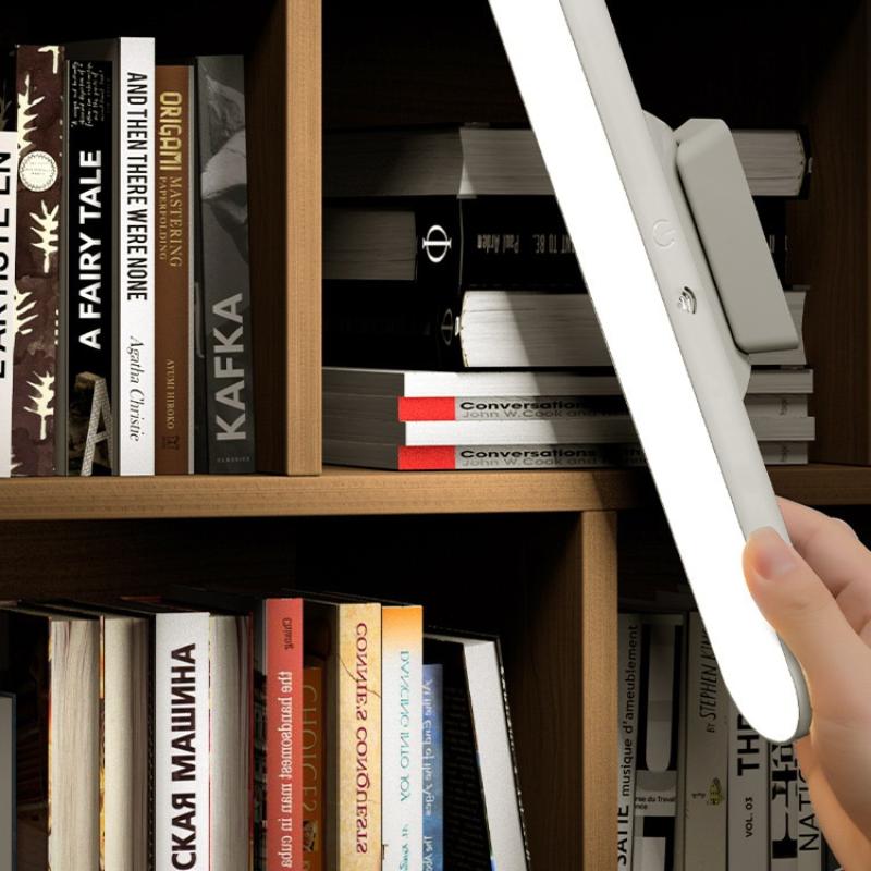 Dálkově ovládaná LED stolní lampa Magnetické závěsné noční světlo USB dobíjecí stolní lampa 3 barvy Světlo na čtení do skříně, skříňky, šatní skříně