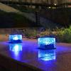 1500LM Solar Glass Brick Light Solar Ice Cube LED Light Crystal Brick Stone Lamp Garden Courtyard Pathway Patio Pool Decorative Festive