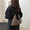 Trendy Leopard Print Fashionable Tote Bag Stylish Chic Design Versatile Shoulder And Crossbody Bag In Deep Brown And Khaki Colors