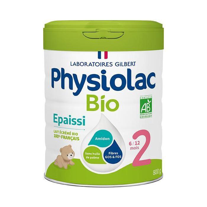 Physiolac Bio Lait 2ème Âge Formule Epaissie 800g
