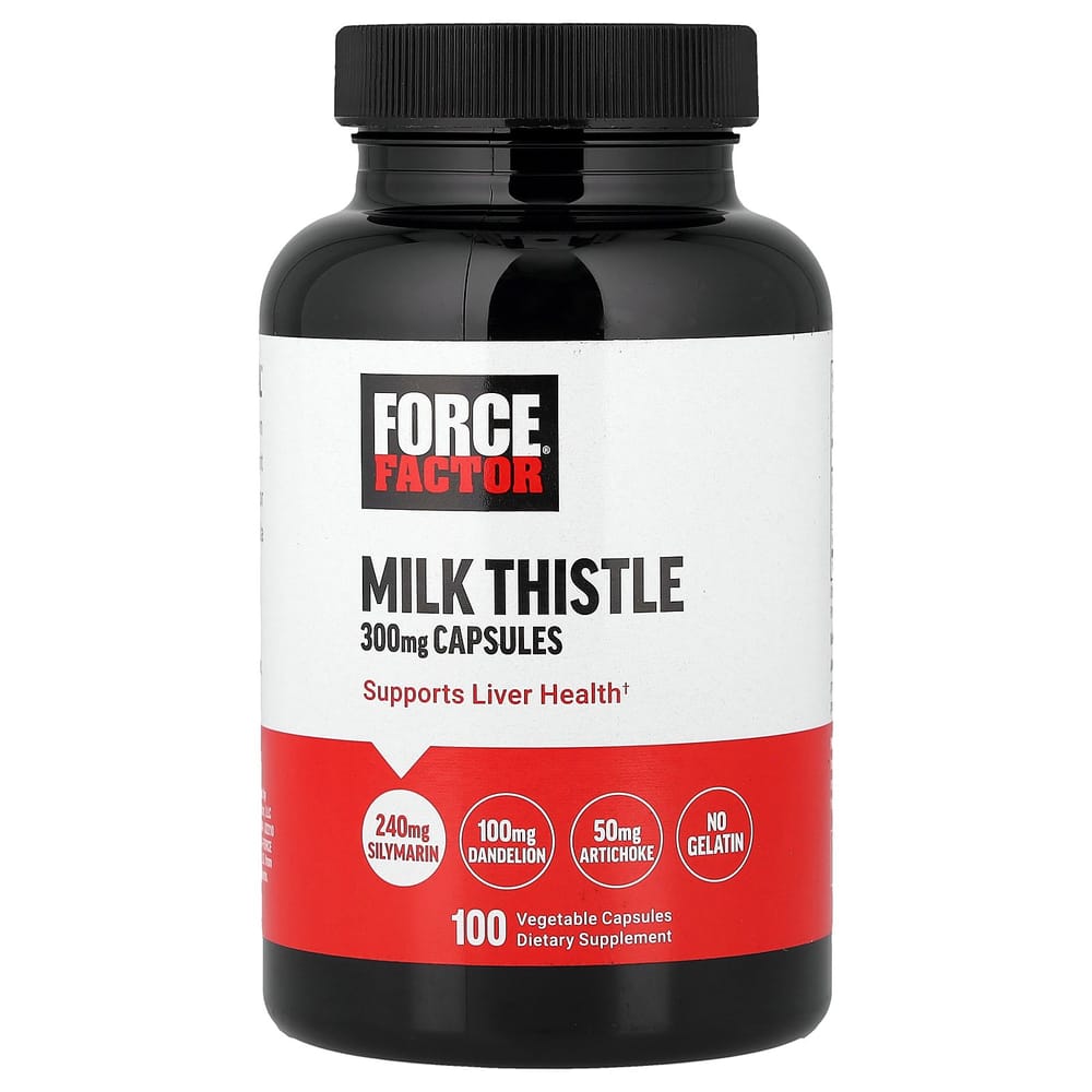 Force Factor Milk Thistle 300mg Veggie Capsules 100 Count