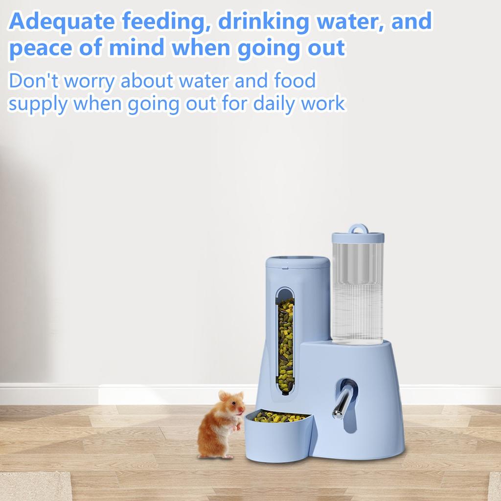 Automatic Drinking Water Feeder Hamster Golden Bear Kettle Food Bowl Two In One
