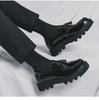 Glänzende formelle Loafer für Herren: Britischer Stil, zum Hineinschlüpfen, Dicke Sohle, Höhensteigernd, Lässige Lederschuhe