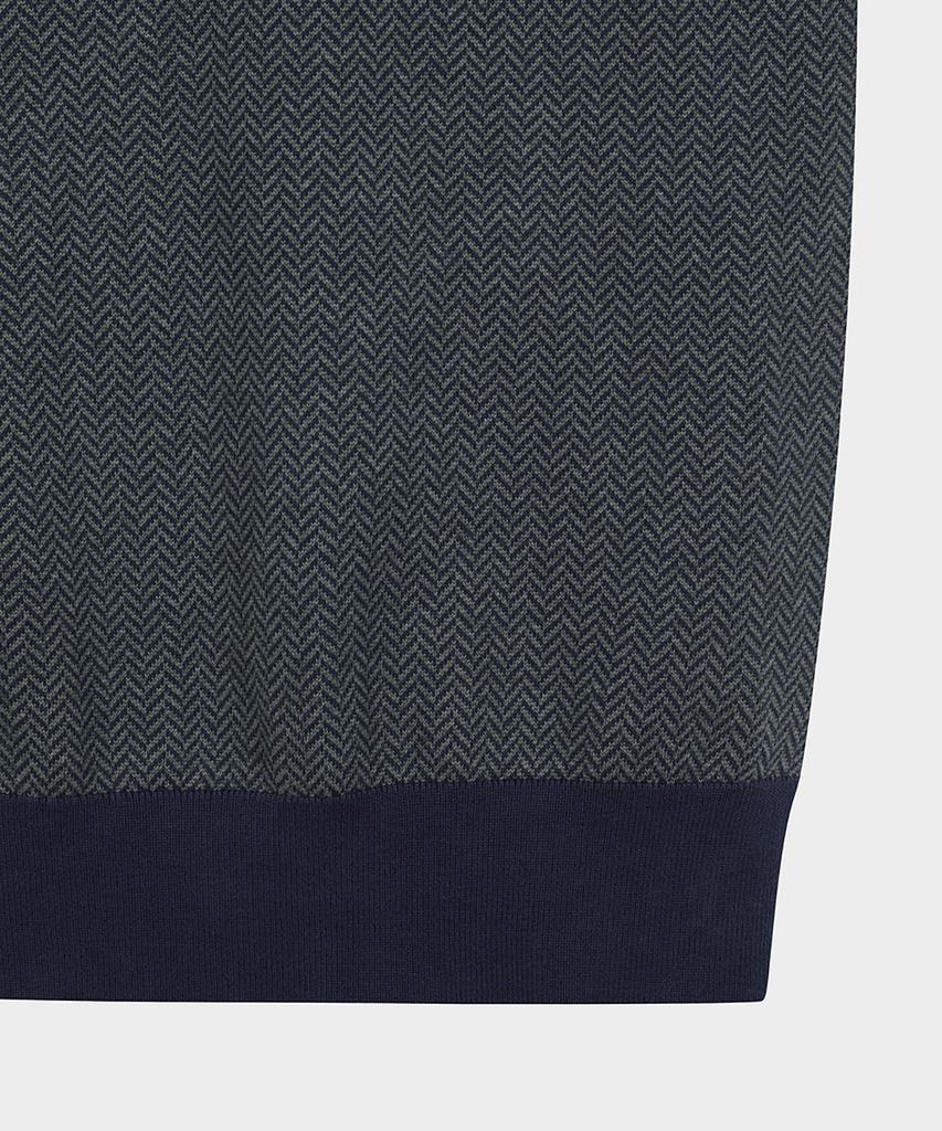 BROOKS BROTHERS Herringbone Half-Zip Sweater (Green) (Bbwwmf4540Iew)