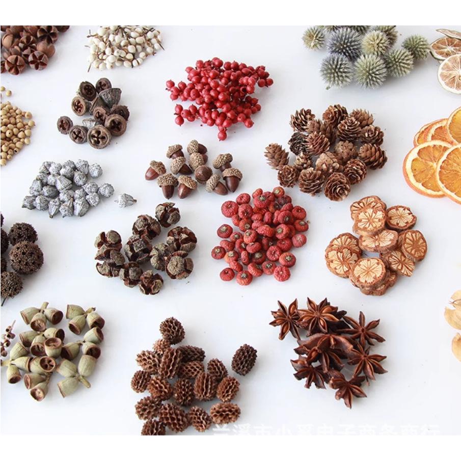Handmade Wild Pine Cone Christmas Tree Decorative Branches with Dried Flowers