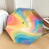 Rainbow Swirl Automatic Opening Folding Umbrella with 8-Rib Iron Frame - Portable Design for Outdoor Use, Festive Gift, Travel, Daily Use112