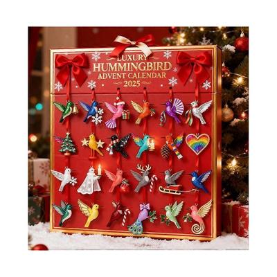 (LUXE KOLIBRIE) 2025 Volledige Stijl Acryl Kerst Adventskalender – Feestelijke Decoratie