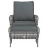 VidaXL Chaise de jardin avec tabouret gris résine tressée, chaise de jardin, siège de jardin, chaise de patio, chaise 364115