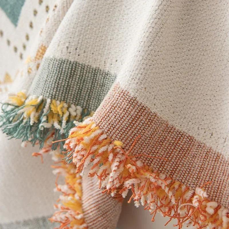 1PC Bohemia Sofa Blanket with Tassel Chenille Sofa Cover for Living Room Anti-dirty Universal Sofa Throw Blanket for Home Hotel