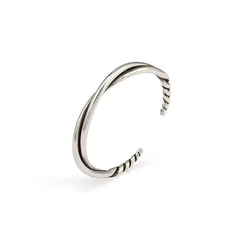 Lesklý Zavinovací Náramek Pánský Retro Retro Otevřený Náramek Niche Design Trendy Cool Šperky