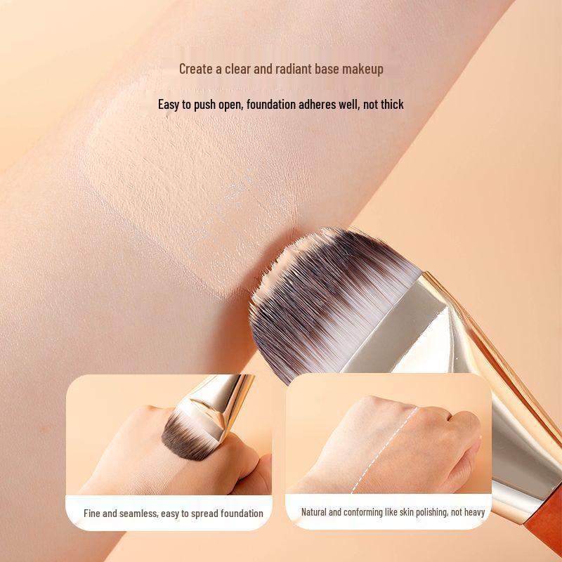 Tongue-Shaped Flat Head Foundation & Mask Brush - Soft Makeup Tool