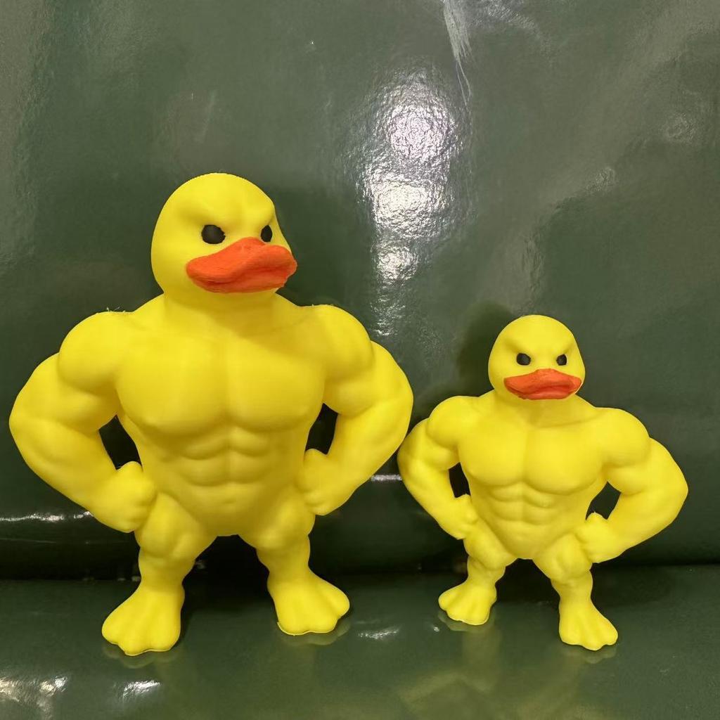 3D Funny Muscles Duck Fun Birthday Gift Office Living Room Decoration Ornament 3D Printed Crafts Angry Duck Gift