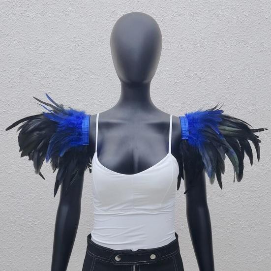 1 Paar Kunstveer Sjaal Schouderomslag Cape Zachte Verstelbare Band Gotisch Cosplay Feest Podiumoptreden Nepkraag Danser Kostuum Halloween