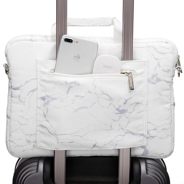Kinmac 360 Series Laptop Shoulder Bag, White Marble