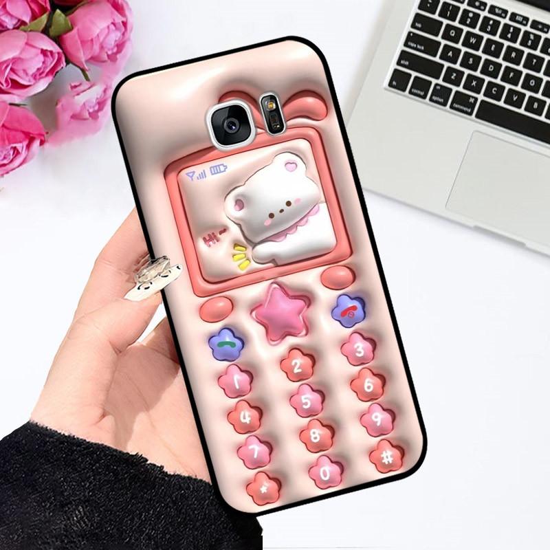 For Samsung Galaxy S7 Edge Silicone Case Astronaut Cute Soft TPU Phone Cover For Samsung Galaxy S6 S7 S 7 Edge Back Cover Bumper